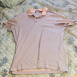 Axist Men's Pink and Black Patterned Polo Shirt